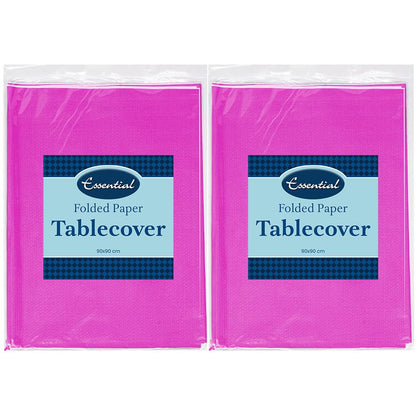 Venuscello Paper Table Cover Cloths, 90cm x 90cm Square, Disposable, Folded, for Birthday Party