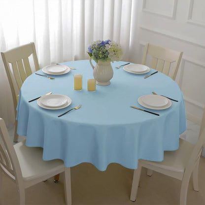 Venuscello Round Plastic Tablecloths Covers Reusable 84" (213cm) for Elegant & Durable Birthday & Events Table Decorations Home Use