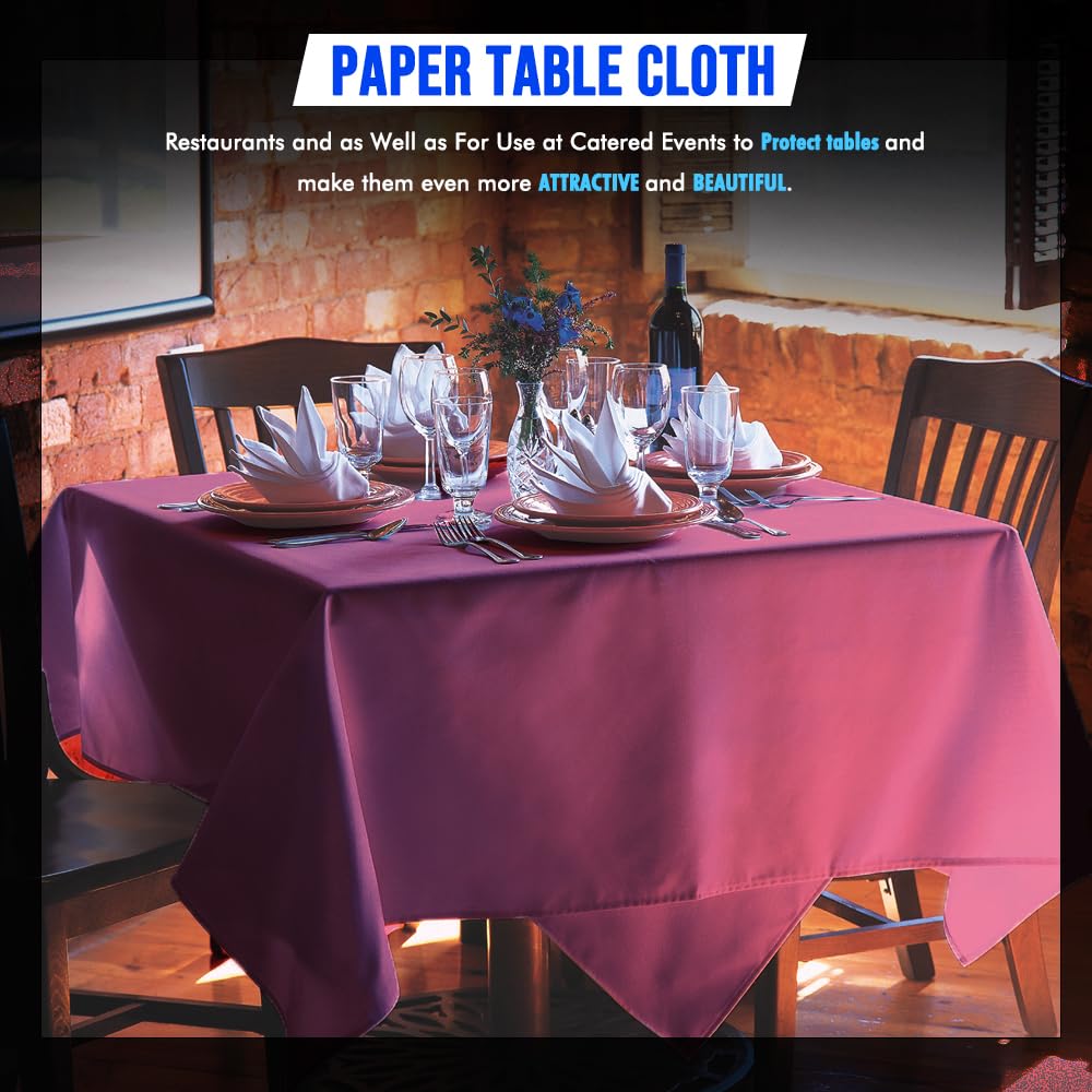 Venuscello Paper Table Cover Cloths, 90cm x 90cm Square, Disposable, Folded, for Birthday Party