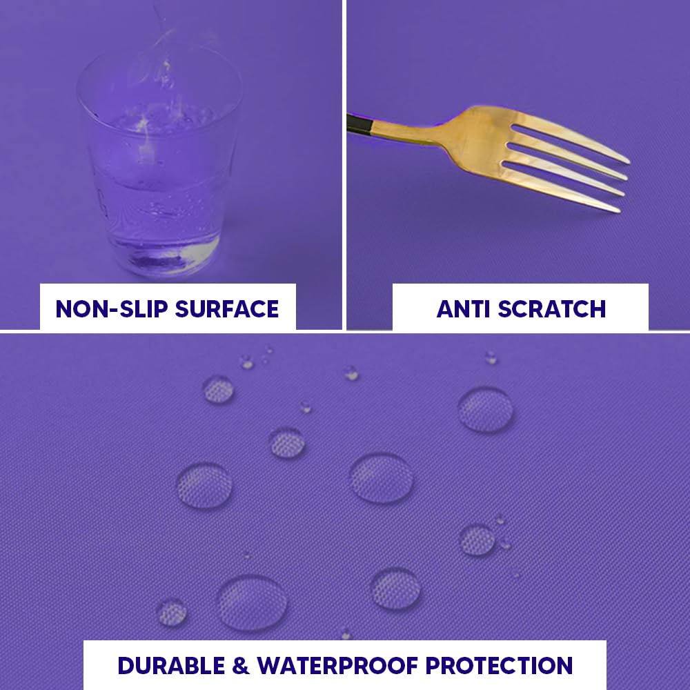 Venuscello Round Plastic Tablecloths Covers Reusable 84" (213cm) for Elegant & Durable Birthday & Events Table Decorations Home Use