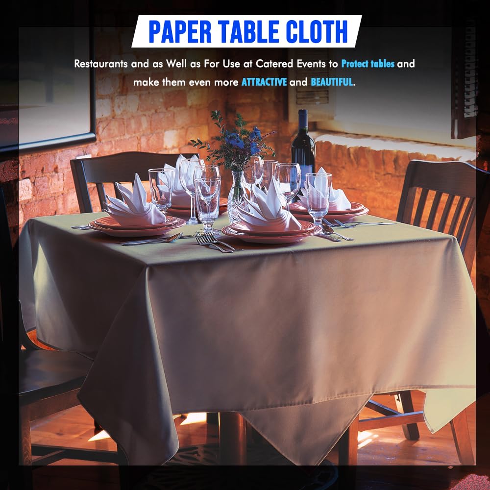 Venuscello Paper Table Cover Cloths, 90cm x 90cm Square, Disposable, Folded, for Birthday Party