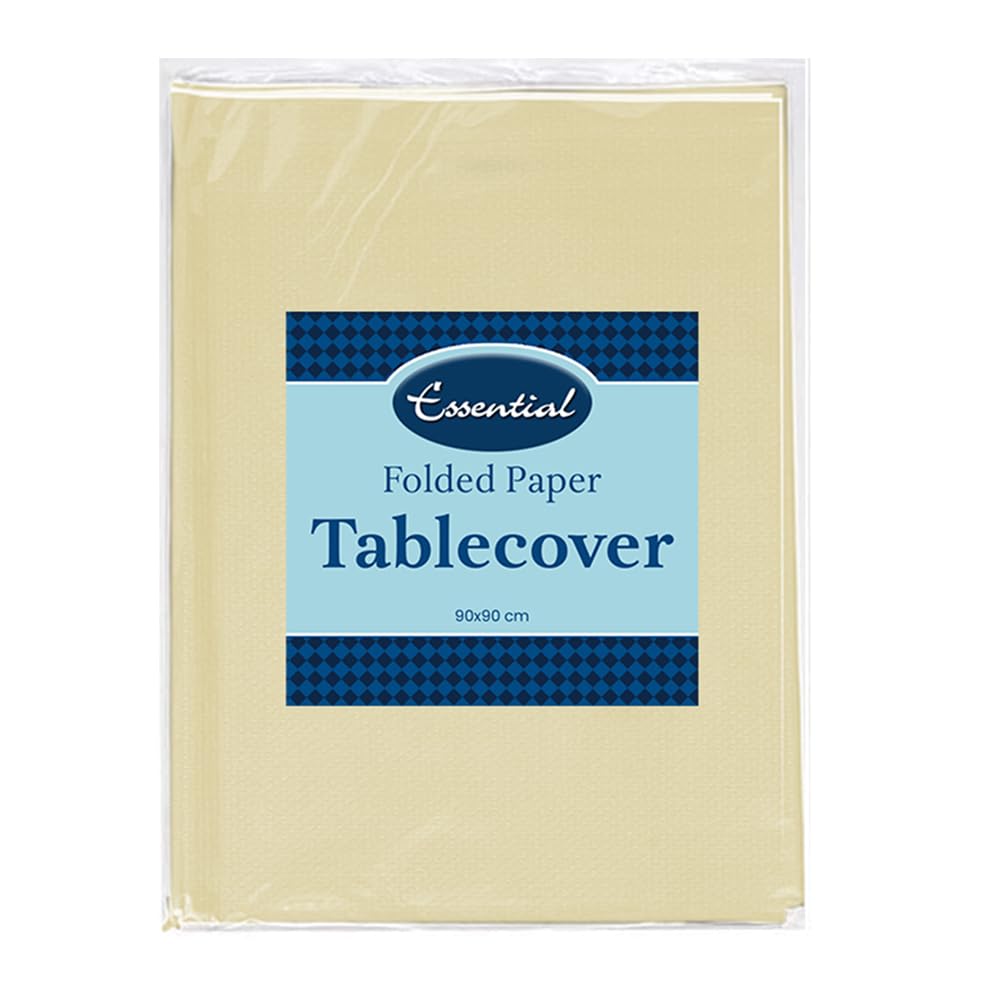 Venuscello Paper Table Cover Cloths, 90cm x 90cm Square, Disposable, Folded, for Birthday Party
