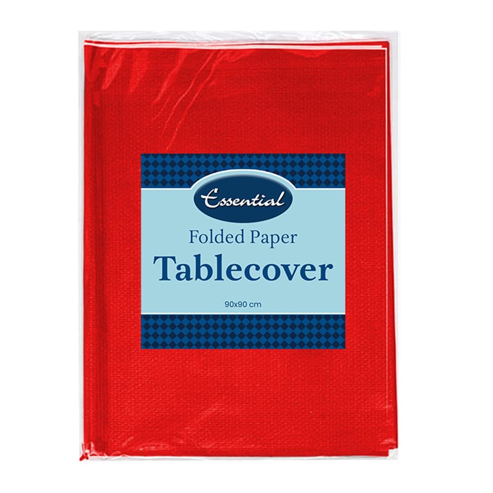 Venuscello Paper Table Cover Cloths, 90cm x 90cm Square, Disposable, Folded, for Birthday Party