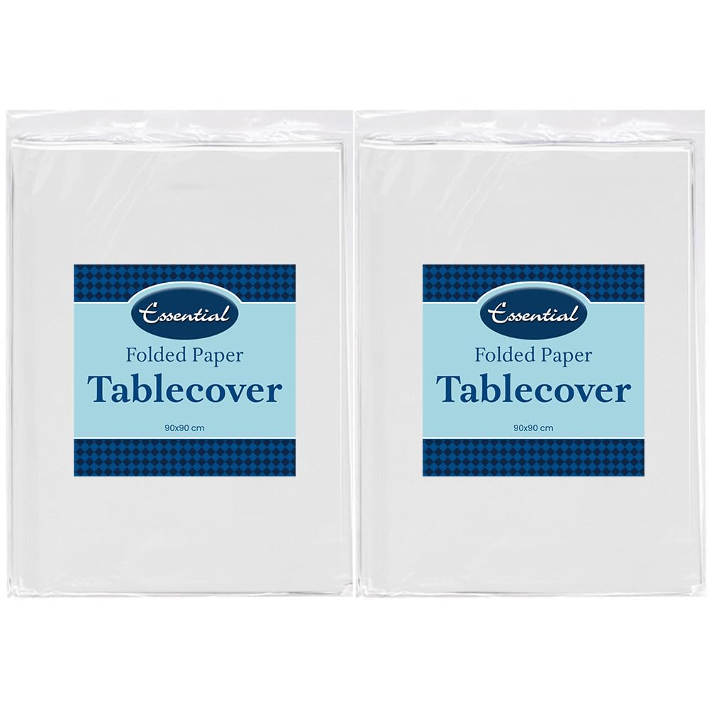Venuscello Paper Table Cover Cloths, 90cm x 90cm Square, Disposable, Folded, for Birthday Party