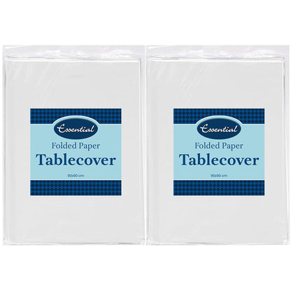 Venuscello Paper Table Cover Cloths, 90cm x 90cm Square, Disposable, Folded, for Birthday Party