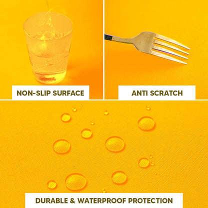 Venuscello Round Plastic Tablecloths Covers Reusable 84" (213cm) for Elegant & Durable Birthday & Events Table Decorations Home Use