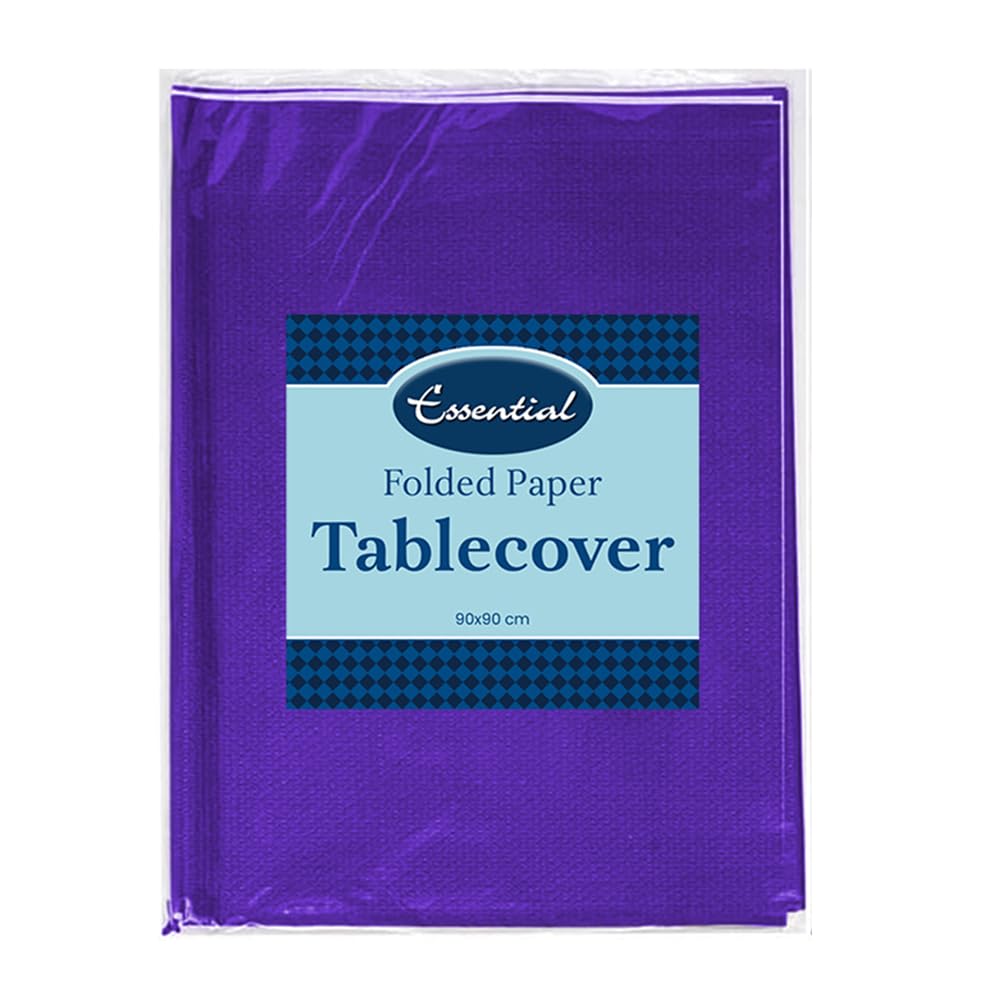 Venuscello Paper Table Cover Cloths, 90cm x 90cm Square, Disposable, Folded, for Birthday Party
