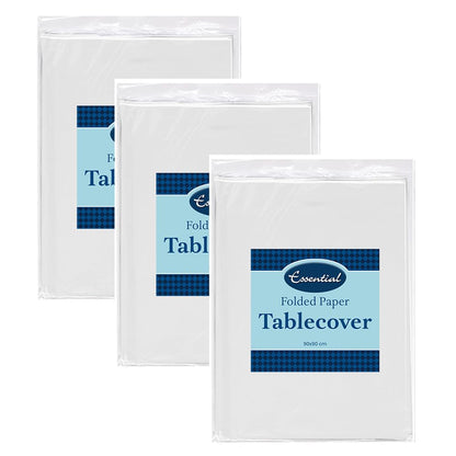 Venuscello Paper Table Cover Cloths, 90cm x 90cm Square, Disposable, Folded, for Birthday Party