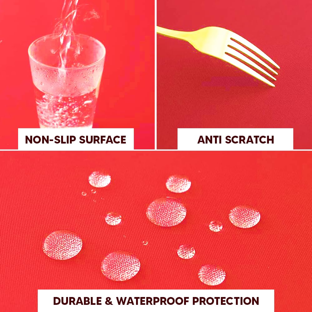 Venuscello Round Plastic Tablecloths Covers Reusable 84" (213cm) for Elegant & Durable Birthday & Events Table Decorations Home Use