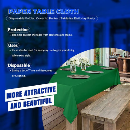 Venuscello Paper Table Cover Cloths, 90cm x 90cm Square, Disposable, Folded, for Birthday Party