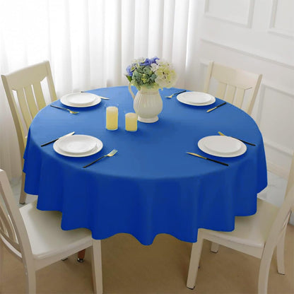 Venuscello Round Plastic Tablecloths Covers Reusable 84" (213cm) for Elegant & Durable Birthday & Events Table Decorations Home Use