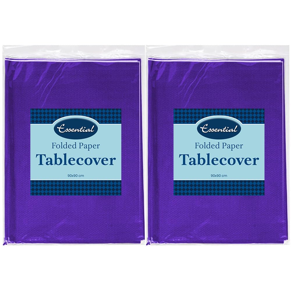 Venuscello Paper Table Cover Cloths, 90cm x 90cm Square, Disposable, Folded, for Birthday Party