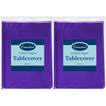Venuscello Paper Table Cover Cloths, 90cm x 90cm Square, Disposable, Folded, for Birthday Party