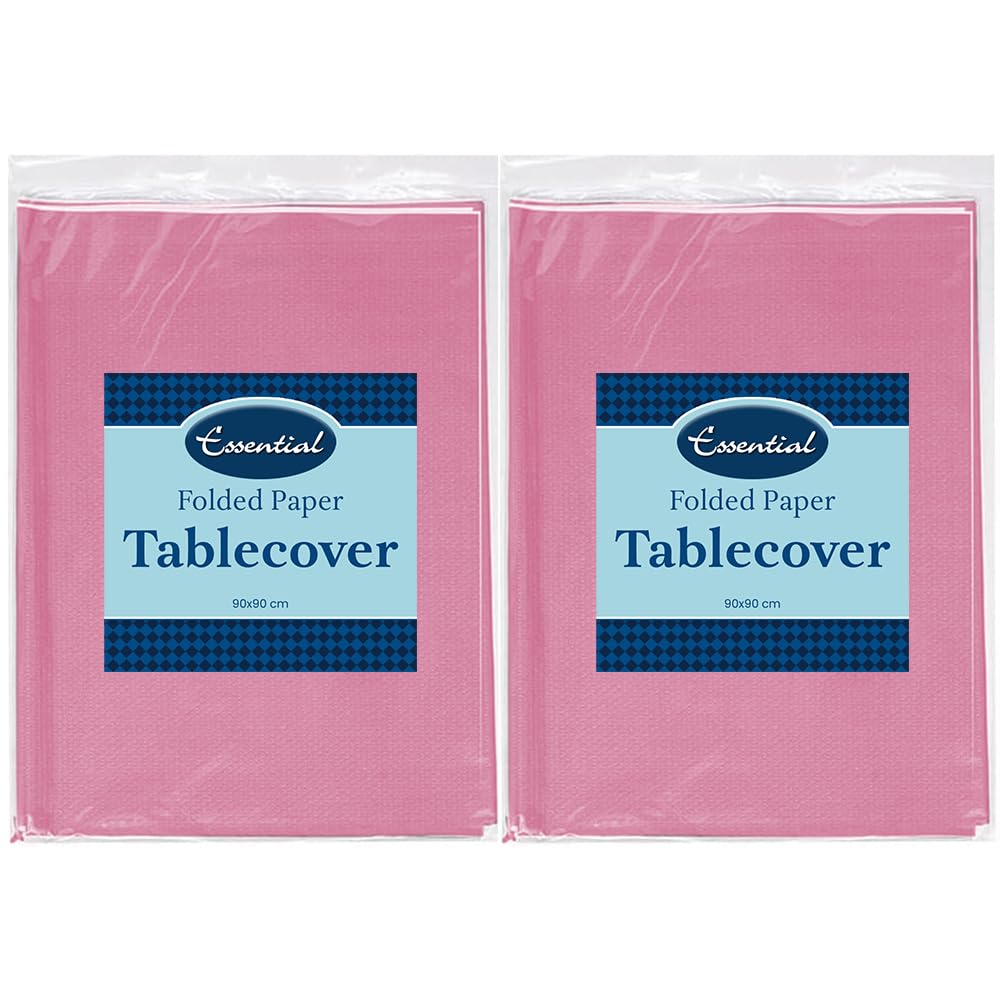 Venuscello Paper Table Cover Cloths, 90cm x 90cm Square, Disposable, Folded, for Birthday Party