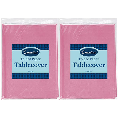 Venuscello Paper Table Cover Cloths, 90cm x 90cm Square, Disposable, Folded, for Birthday Party