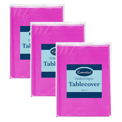 Venuscello Paper Table Cover Cloths, 90cm x 90cm Square, Disposable, Folded, for Birthday Party