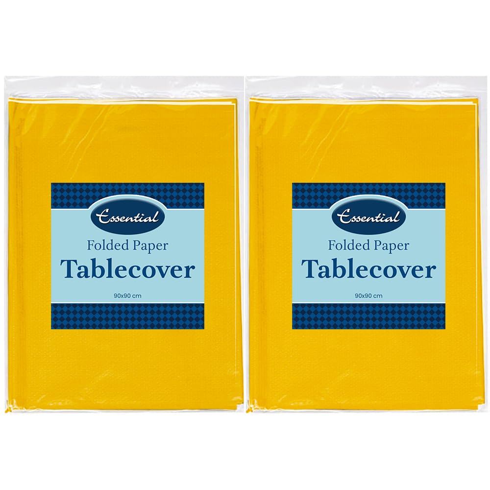 Venuscello Paper Table Cover Cloths, 90cm x 90cm Square, Disposable, Folded, for Birthday Party