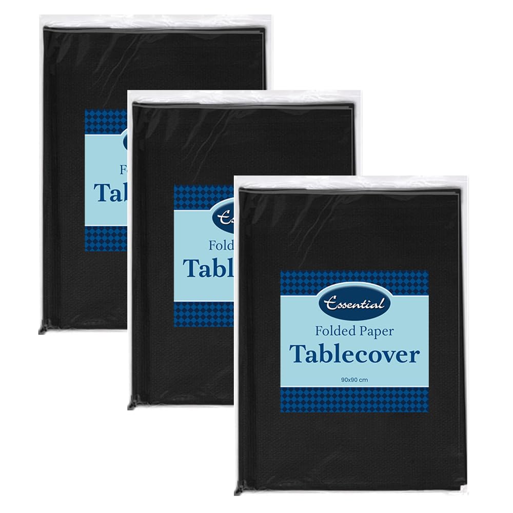 Venuscello Paper Table Cover Cloths, 90cm x 90cm Square, Disposable, Folded, for Birthday Party