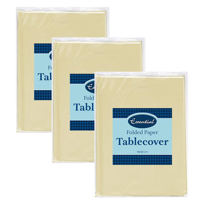 Venuscello Paper Table Cover Cloths, 90cm x 90cm Square, Disposable, Folded, for Birthday Party