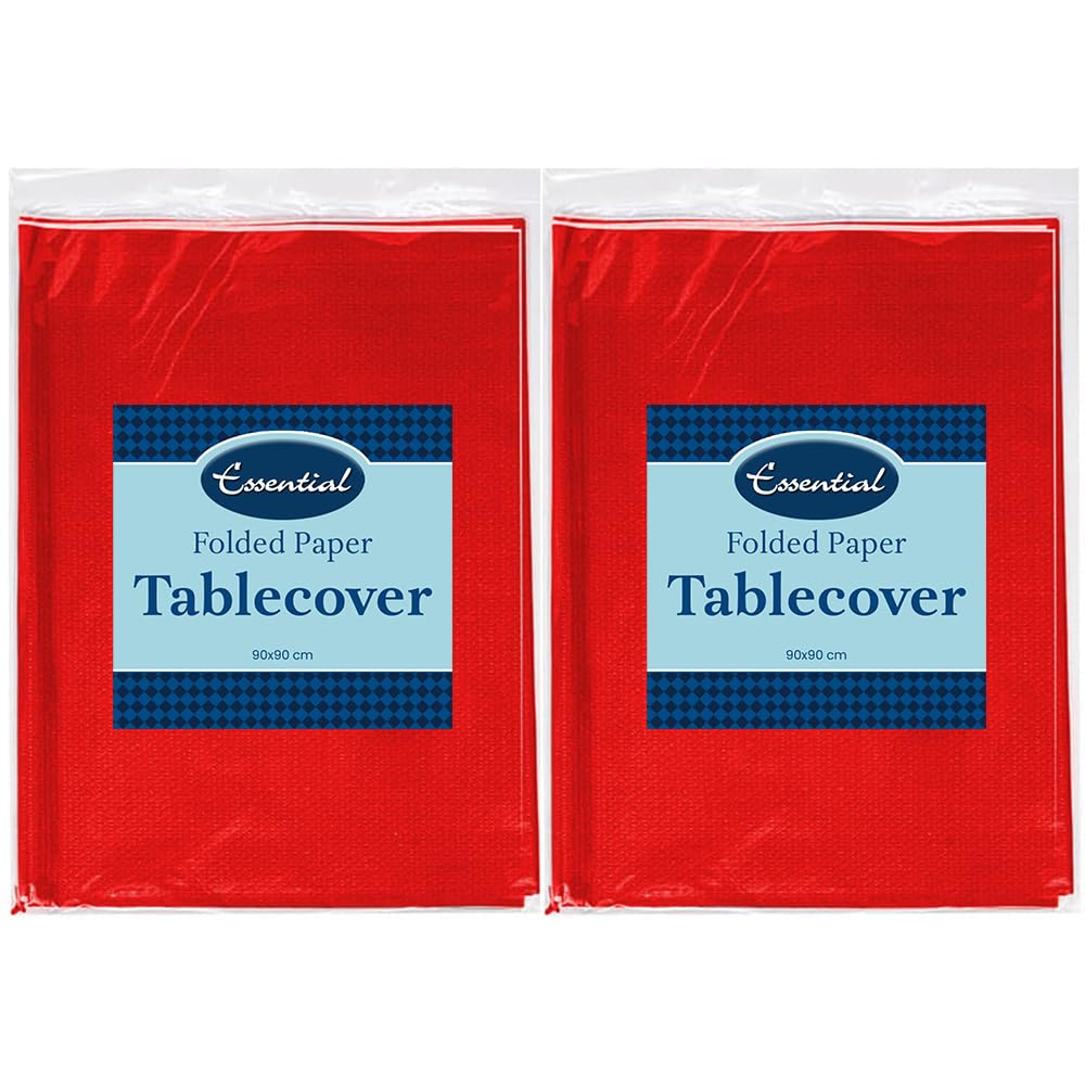 Venuscello Paper Table Cover Cloths, 90cm x 90cm Square, Disposable, Folded, for Birthday Party