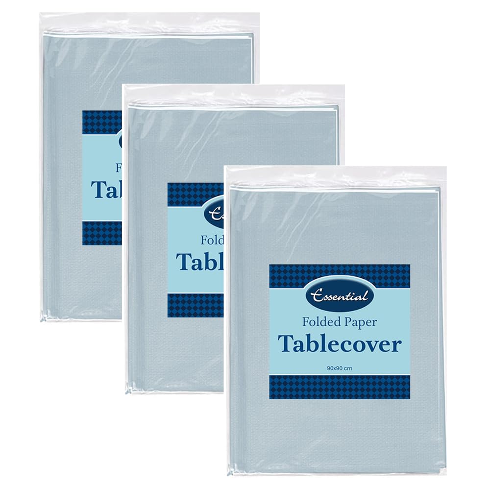 Venuscello Paper Table Cover Cloths, 90cm x 90cm Square, Disposable, Folded, for Birthday Party