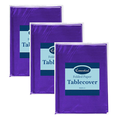 Venuscello Paper Table Cover Cloths, 90cm x 90cm Square, Disposable, Folded, for Birthday Party