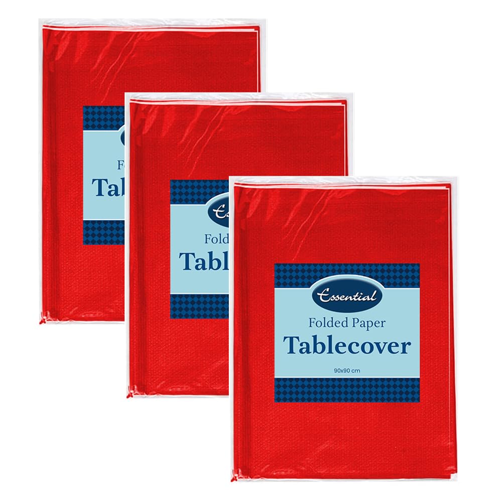 Venuscello Paper Table Cover Cloths, 90cm x 90cm Square, Disposable, Folded, for Birthday Party