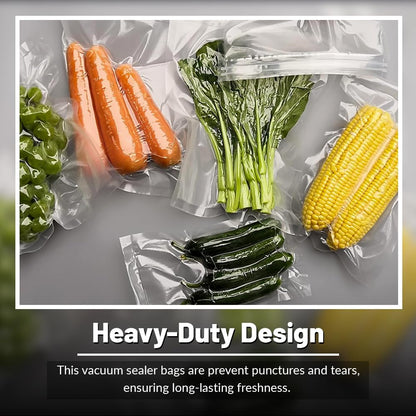 Venuscello Clear Vacuum Sealer Bags, 70mu, Food Saver Storage Pouches for Industrial & Commercial Use only