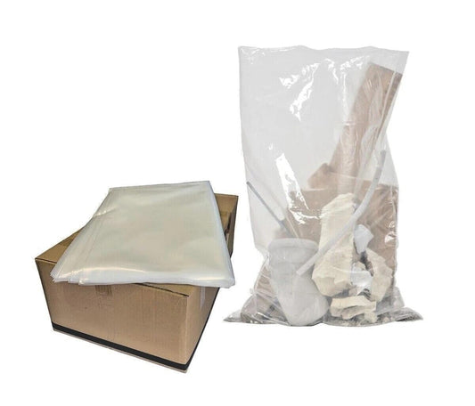 Venuscello® Heavy Duty Rubble Sacks | 100 Plastic Clear Refuse Builder Bags 24" x 36" 300 Gauge Rubbish Bags for Gardening Construction Garbage Waste