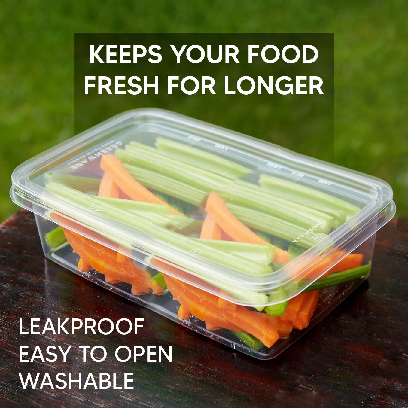 Plastic Food Storage Container with Lid Reusable Clear Meal Prep Container