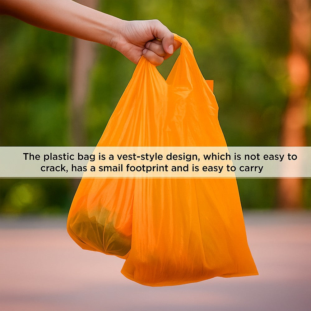 Vest Carrier Bags Reusable Supermarket Plastic Carry Bags 11" x 17" x 21"