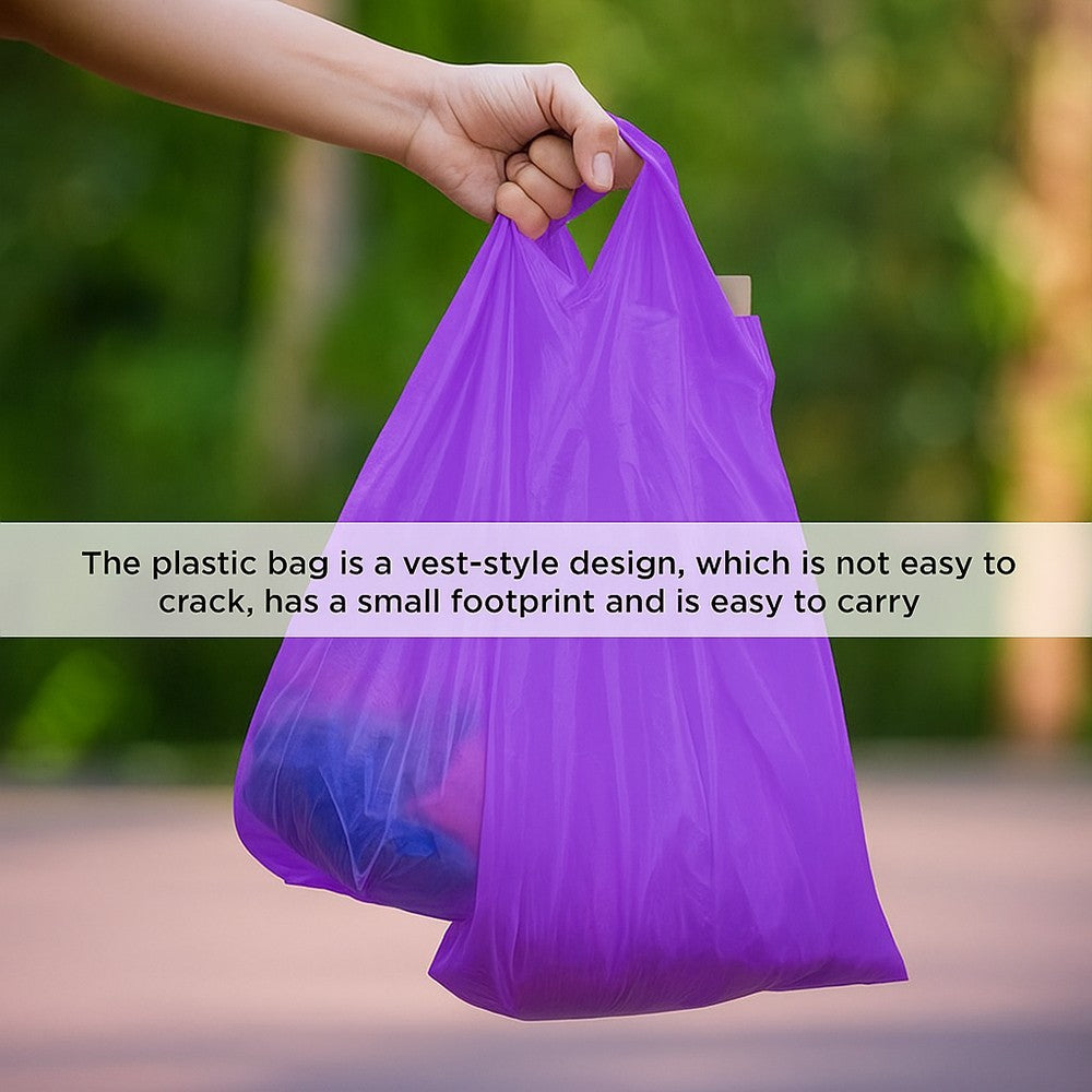 Vest Carrier Bags Reusable Supermarket Plastic Carry Bags 11" x 17" x 21"