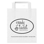 250 x Rope Handle Bags White Candy Twist Printed Carrier Bags 17cm x 21cm x 9cm