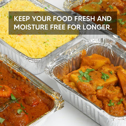 Aluminium Foil Food Container with Lid for Keep Food Fresh and Hot Long Time