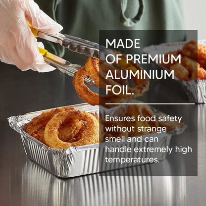 Aluminium Foil Food Container with Lid for Keep Food Fresh and Hot Long Time