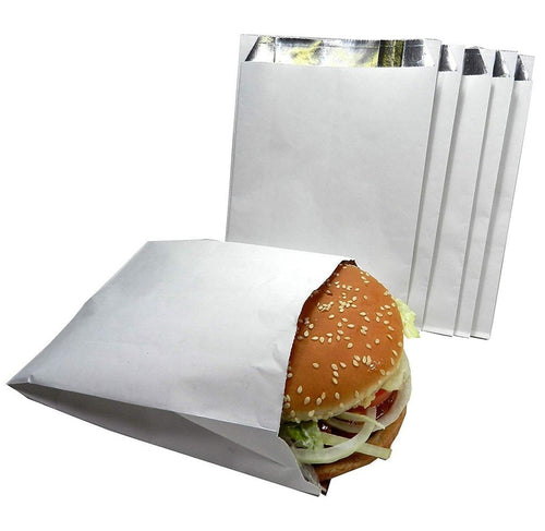 1000x Foil Lined Nan Bags Insulated Foil Food Paper Bags - 7" x 9" x 12"
