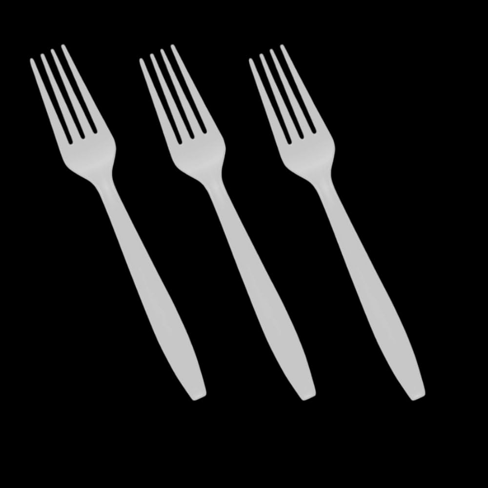 Venuscello Tithe White Heavy Duty Plastic Cutlery Set Washable Reusable Ideal for Party | Kid's Parties | Buffets | Picnics | BBQ's | Weddings | Camping