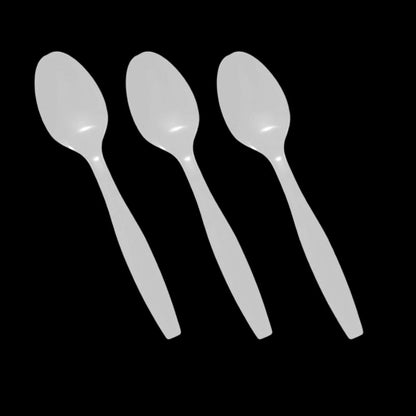 Venuscello Tithe White Heavy Duty Plastic Cutlery Set Washable Reusable Ideal for Party | Kid's Parties | Buffets | Picnics | BBQ's | Weddings | Camping