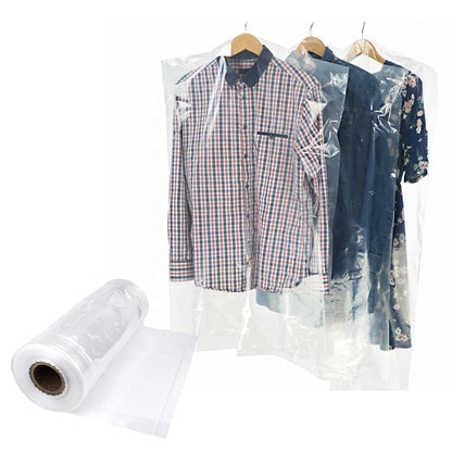 Venuscello® Garment Cloths Cover Bags on Roll 32" Clear Polythene for Carrying pressed Shirt, blazers, suits and dresses -100 Gauge