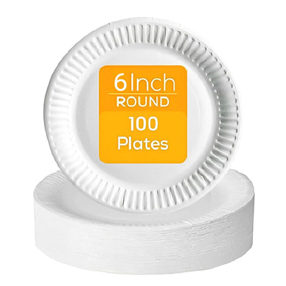 Venuscello® Biodegradable Disposable Paper White Plates – Party and Wedding Plates for Hot and Cold Foods Microwave