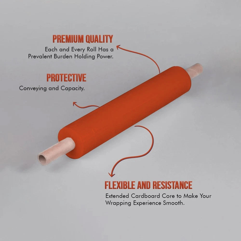 Pallet Wrap Shrink Extended Orange Cling Wrapping Film 400mm x 200m 25mu