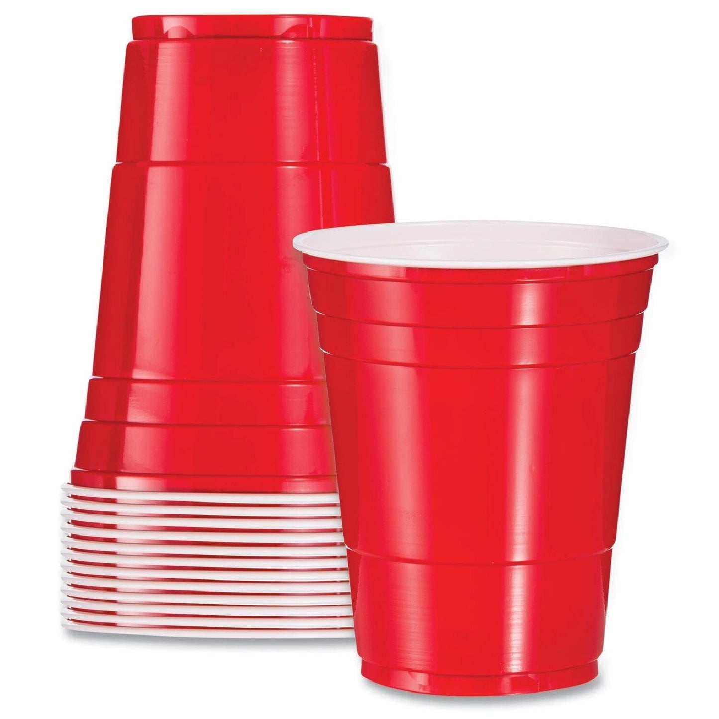 Reusable Plastic Cups Red Vending Water Drinking Parties Catering Weddings