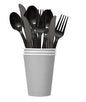 Heavy Duty Reusable Spoons Forks Knives Mix Plastic Cutlery Set Catering Supply