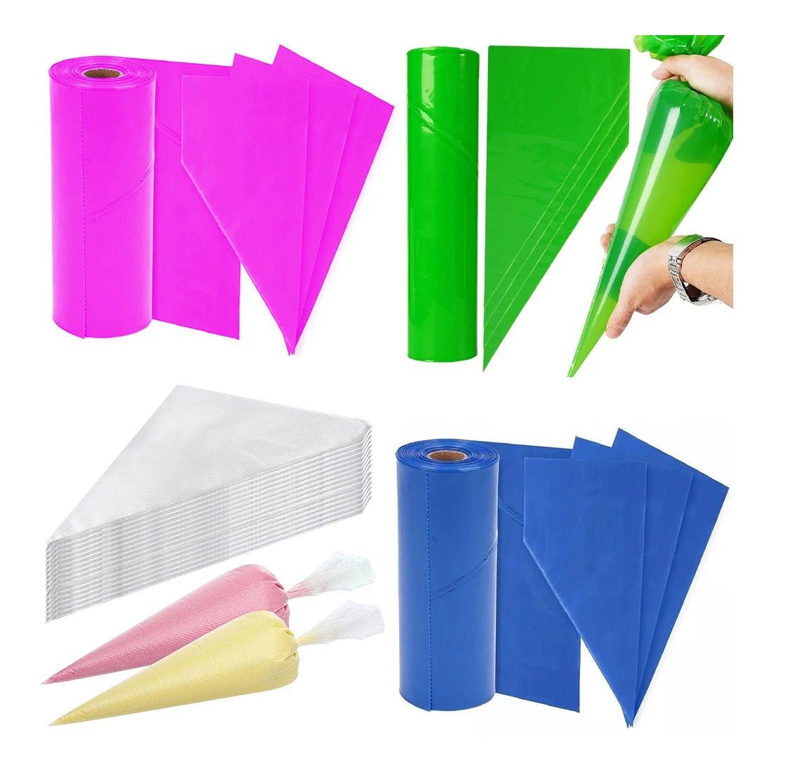 100 x Disposable Icing Piping Bags Non Sticky Savoy Cake Pastry Decorate Bag 21"