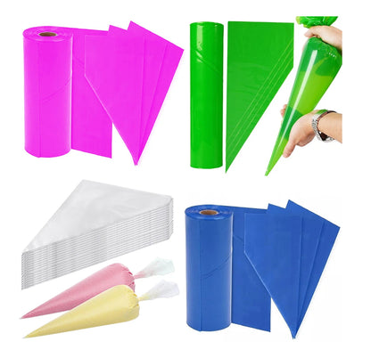 100 x Disposable Icing Piping Bags Non Sticky Savoy Cake Pastry Decorate Bag 21"