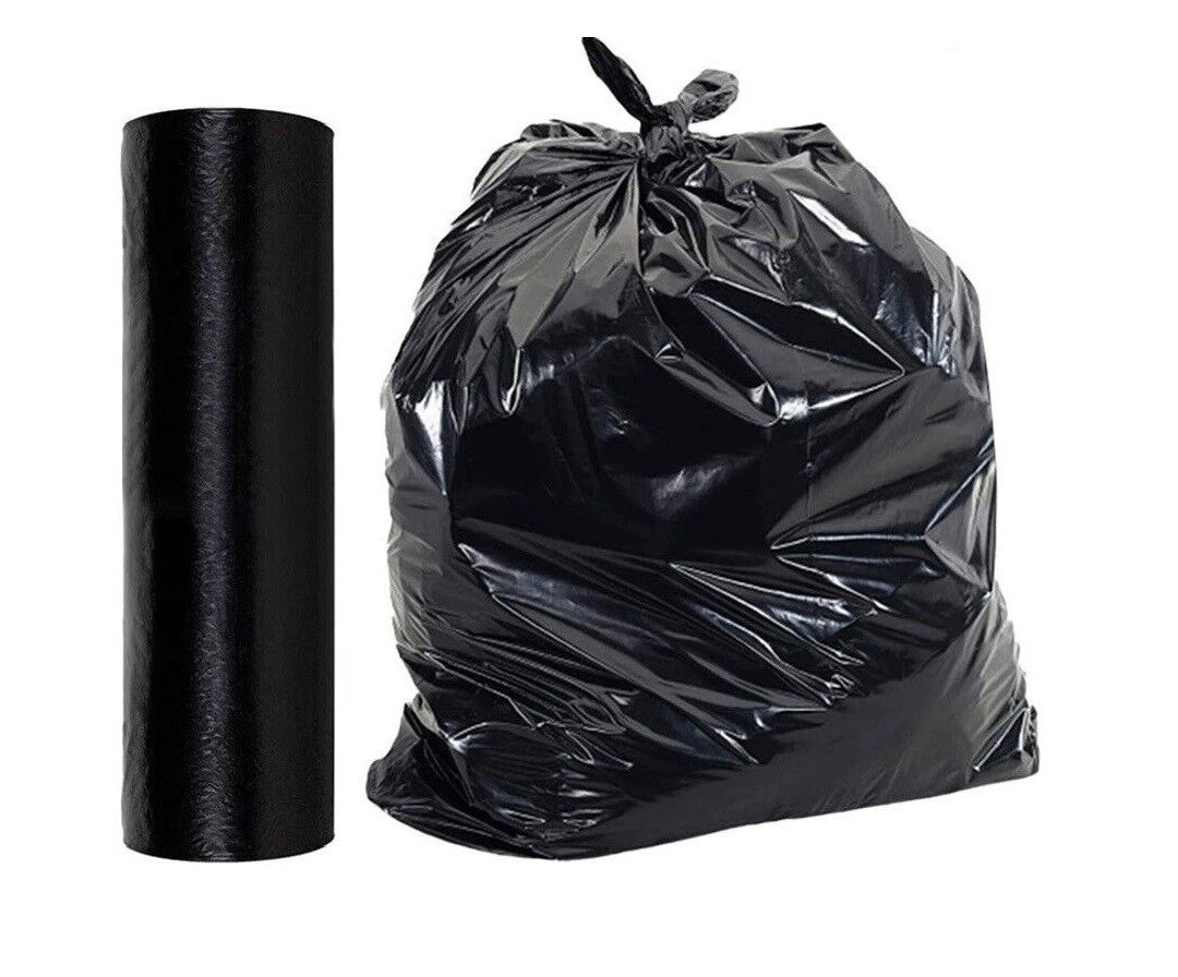 5 x Bin Liner Bags Black Rubbish Refuse Sacks 10 Bags per Roll 18" x 39" x 34"