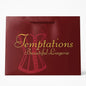 100 x Temptations Printed Burgundy Twisted Handle Paper Bags 30cm x 24cm x 12cm