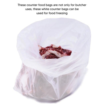 5000 x White HDPE Counter Bags for Meat Storage Freezing - All Sizes