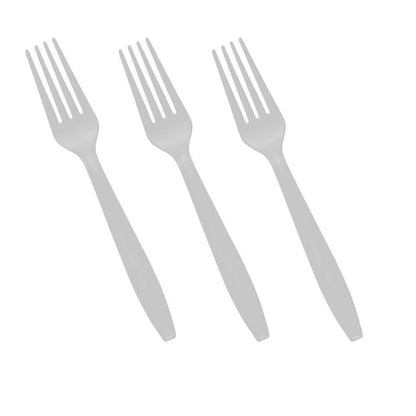 Plastic Cutlery Set White Heavy Duty Reusable Spoons Forks Knives Mix