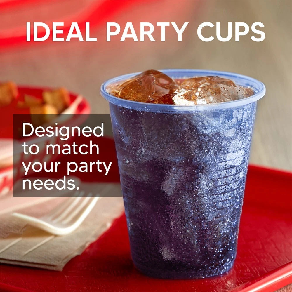 Reusable Plastic Cups Blue Vending Water Drinking Parties Catering Weddings 7oz